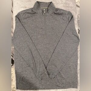 Johnnie O Gray Striped Quarter-Zip Pullover size CL